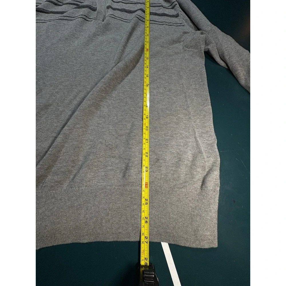 Banana Republic Sweater 1/4 Zip Mens Large Long Sleeve Pullover Mock Neck Gray‎